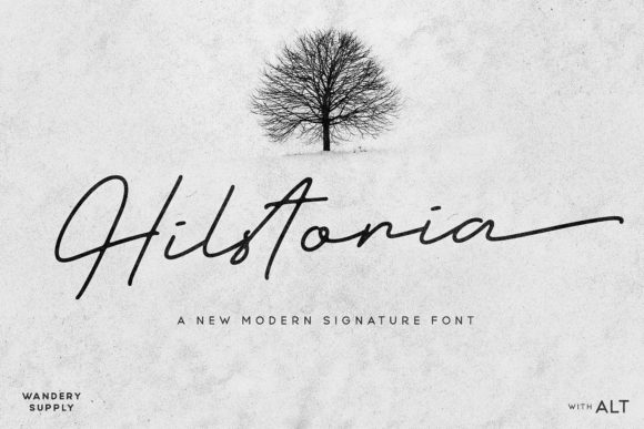 Hilstoria: A Modern Script Font for Elegant Branding